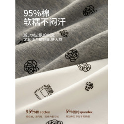 貓人平角內褲女士A類嬰兒棉10A抑菌加長檔包臀碎花少女生四角短褲