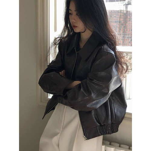 短款黑色皮衣外套女2025年春秋新款酷颯風小個子爆款機車氣質復古