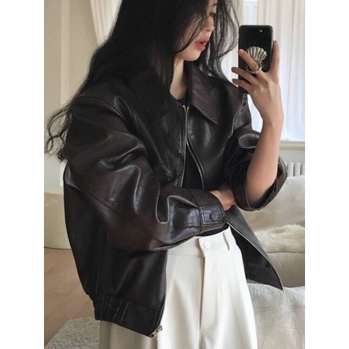 短款黑色皮衣外套女2025年春秋新款酷颯風小個子爆款機車氣質復古