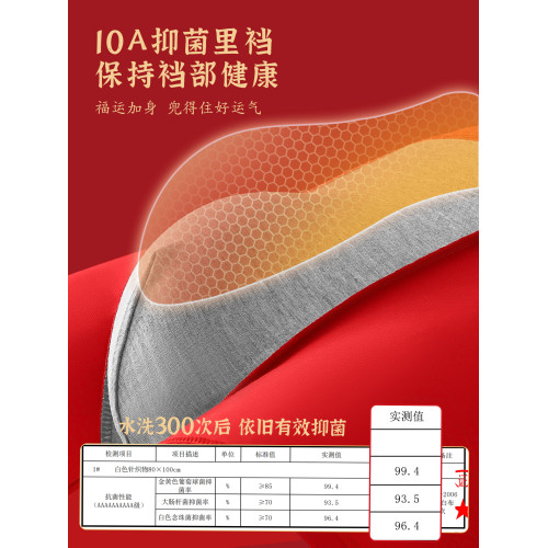 貓人本命年男士內褲紅色2026馬年短褲男款純棉平角四角褲結婚禮物