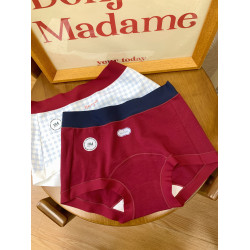 多巴胺小仙女無痕四角內褲女士純棉7A級抗菌加長襠小平角褲不夾臀