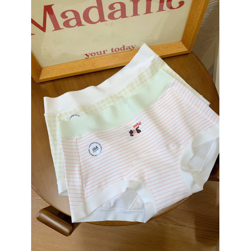 多巴胺小仙女無痕四角內褲女士純棉7A級抗菌加長襠小平角褲不夾臀