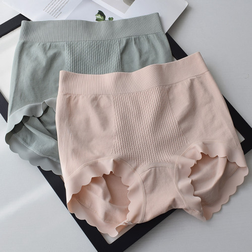 貝萊婭2758中腰包臀提臀平角褲無痕邊無縫內褲女蠶絲內襠三角褲