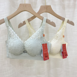 古妃小胸聚攏顯大AB杯中厚杯無鋼圈調整型收副乳蕾絲文胸罩內衣女