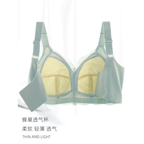 內衣女無鋼圈大胸顯小大碼胖mm200斤調整型收副乳防下垂薄文胸罩