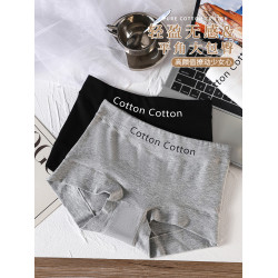 精梳純棉女士內褲女大碼2025新款灰色平角中腰運動抑菌襠四角短褲