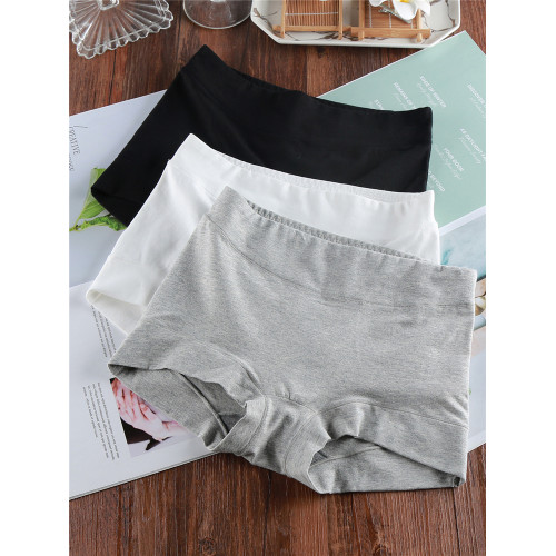 石墨烯抗菌平角純棉內褲少女收腹中腰全棉2025新款四角大碼胖mm