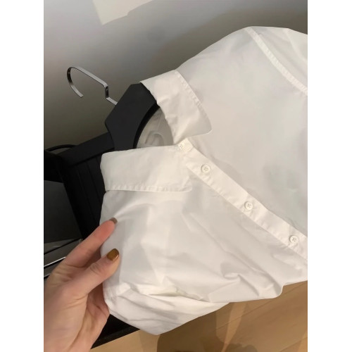 正確版】慵懶甜心 法式宮廷風抽褶木耳邊長袖襯衫女設計感上衣