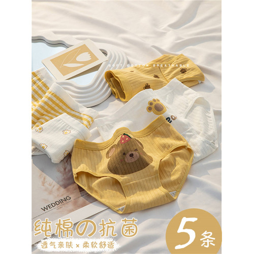 日系內褲女生純棉檔抗菌少女高中學生全棉檔新款低腰可愛三角短褲