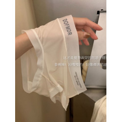 裸感字母簡約中腰桑蠶絲抑菌襠少女夏季薄款冰絲無痕三角內褲女生