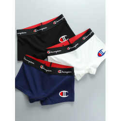 3條裝女士純棉平角褲四角內褲中性運動寬邊抗菌純色大碼褲頭