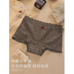 新升級！加長襠平角褲女2025新款秋冬純棉抗菌襠少女生四角褲舒適