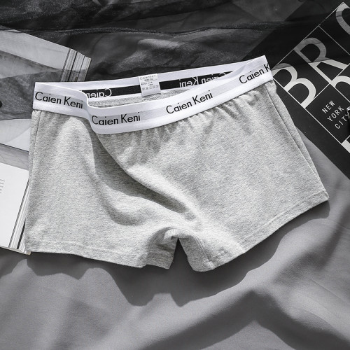 純棉平角內褲女學生少女高中生初中生運動中腰字母寬邊四角褲短褲