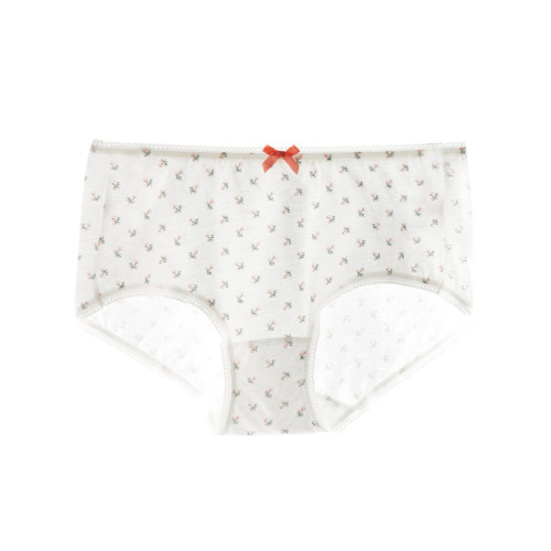 棉文化純棉內褲女100%全棉抗菌少女可愛薄中腰平角四角褲透氣包臀