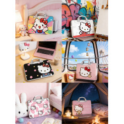 hello kitty凱蒂貓筆記型電腦包可愛手提1/2/3/英寸電腦卡通包遊戯本15.6寸14皮革可斜背筆電16內膽保護ins