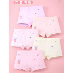高初中學生內褲女純棉平角透氣純色蝴蝶結中腰女生四角短褲頭薄款