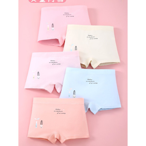 高初中學生內褲女純棉平角透氣純色蝴蝶結中腰女生四角短褲頭薄款