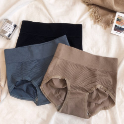 日系收腹提臀無痕無縫高腰蜂巢內褲棉襠三角褲小蠻腰底褲舒適透氣