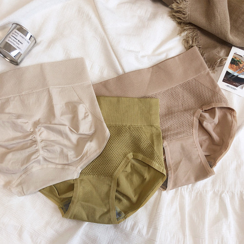 日系收腹提臀無痕無縫高腰蜂巢內褲棉襠三角褲小蠻腰底褲舒適透氣 日系收腹提臀無痕無縫高腰蜂巢內褲棉襠三角褲小蠻腰底褲舒適透氣