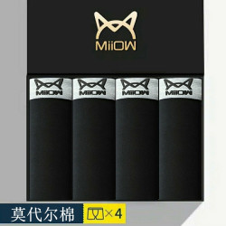 貓人正品黑色男士內褲男生平角褲純棉莫代爾抗菌透氣四角褲四季褲