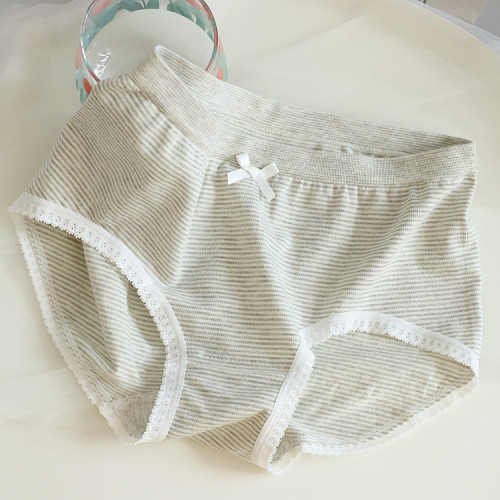 塞德納莫代爾條紋柔軟大彈力無束縛舒適中腰甜美蕾絲邊包臀女內褲 塞德納莫代爾條紋柔軟大彈力無束縛舒適中腰甜美蕾絲邊包臀女內褲