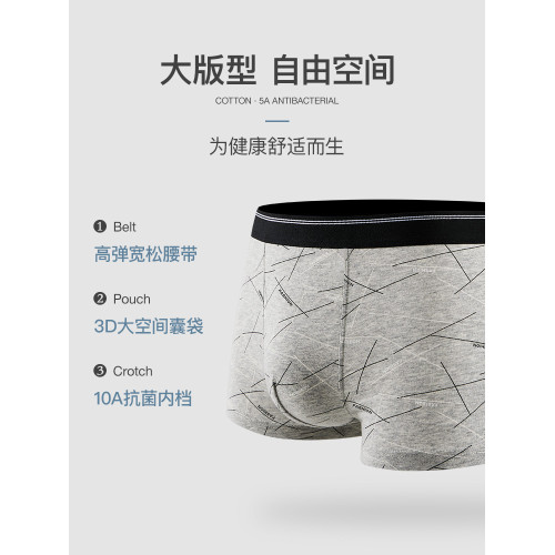 健丹鳥男士內褲男純棉抗菌四角褲新款大碼平角褲透氣褲頭運動短褲