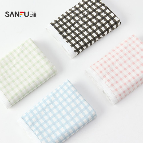 三福女中腰包臀內褲 清新格紋加長加寬襠生理褲半平角褲503532