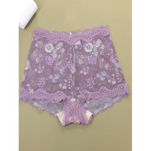 愛比娜無痕薄款網紗速乾中高腰透氣內褲女棉襠防走光平角安全褲