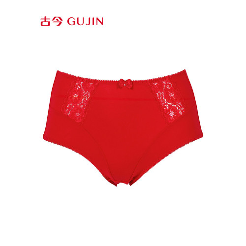 古今安克拉紅色內褲本命年蛇年結婚新娘禮物蕾絲內褲底褲三角褲女