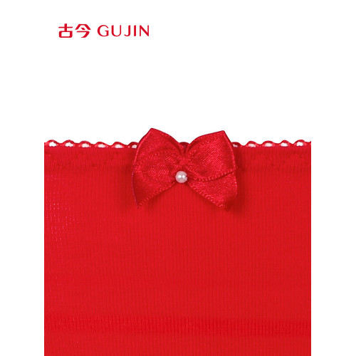 古今安克拉紅色內褲本命年蛇年結婚新娘禮物蕾絲內褲底褲三角褲女