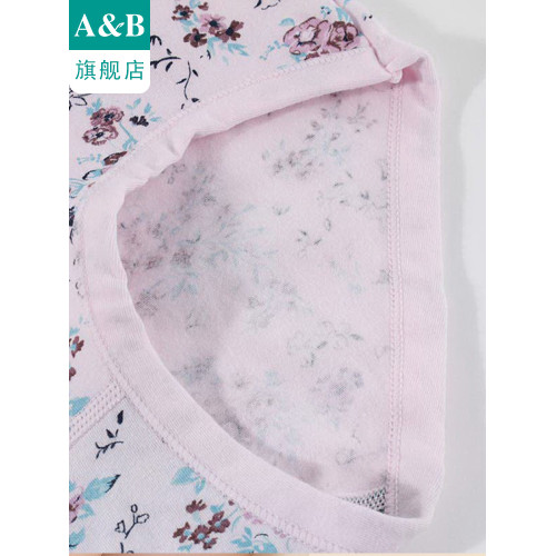 ab內衣【3條裝】女印花收腹抗菌短褲中高腰平角褲旗艦店官網0118