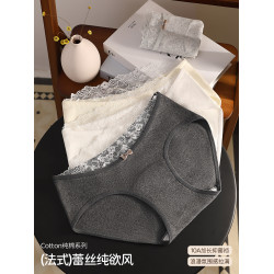 都市麗人甜美內褲少女生純棉10a抗菌襠透氣低腰女士蕾絲三角短褲