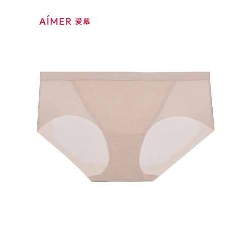 3條179元|愛慕25夏新品織錦內褲女棉質底襠淨痕腿圍中腰平角褲