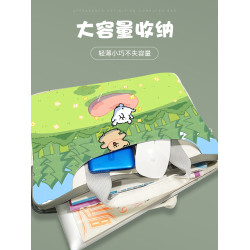 線條小狗筆電手提電腦包單肩斜背適用於蘋果華爲遊戯本15.6英寸