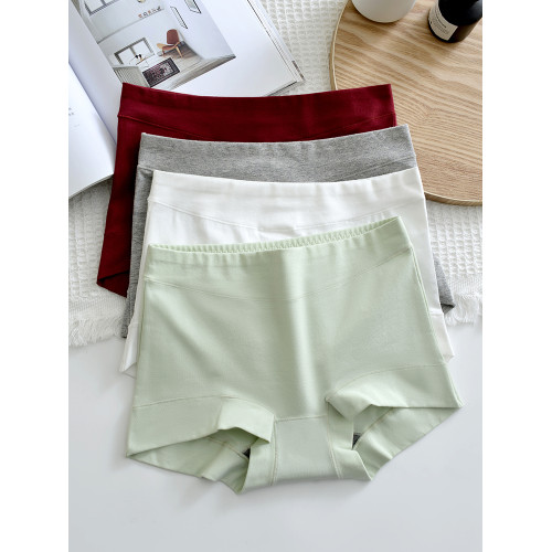 新疆棉內褲女士全棉石墨烯內襠中高腰平四角褲包臀無痕收腹大碼胖