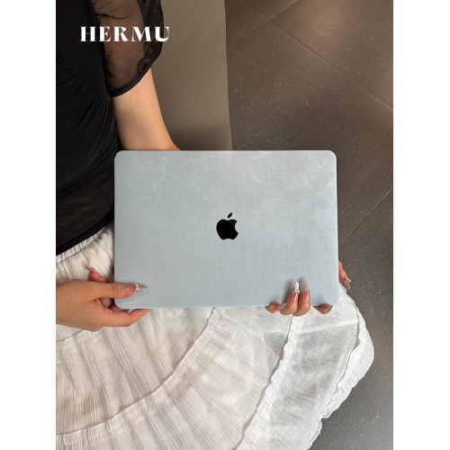 禾沐2026款M5藍色M4皮質13寸macbookair保護殼M1軟14寸pro適用蘋果電腦保護套m3透明15筆電m2全包mac外殼16