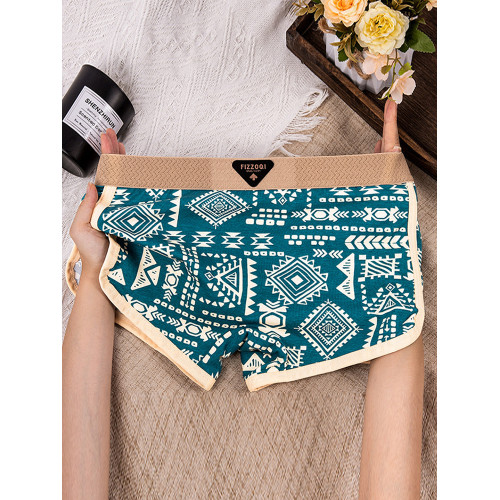 潮流印花平角內褲女士純棉2025新款10A抗菌襠親膚無痕女生四角褲