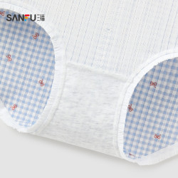 三福女低腰不夾臀內褲 BM風前幅花仔滿印圖案半平角褲504296