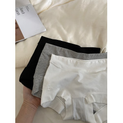 藍色半島【小平角簡約】高腰純棉簡約大碼胖mm舒適抗菌襠少女內褲