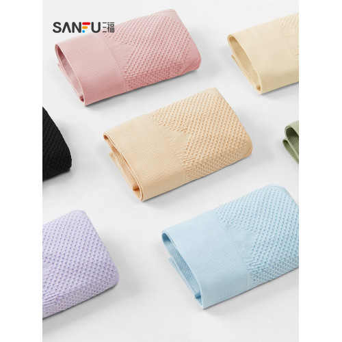 三福內褲女新款高腰舒適抗菌底襠收腹提臀不夾臀內衣女430382