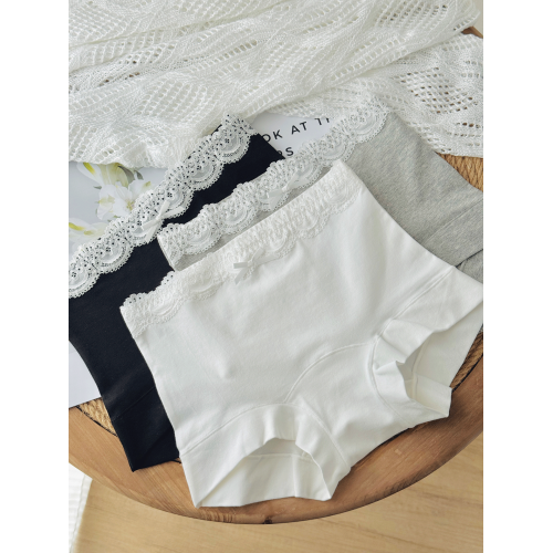 小平角內褲女士純棉全棉襠中腰少女生舒適透氣白色短褲2025新款