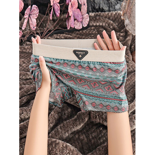 復古民族風內褲女士純棉抗菌2026新款防走光無痕四角女生平角短褲 復古民族風內褲女士純棉抗菌2026新款防走光無痕四角女生平角短褲