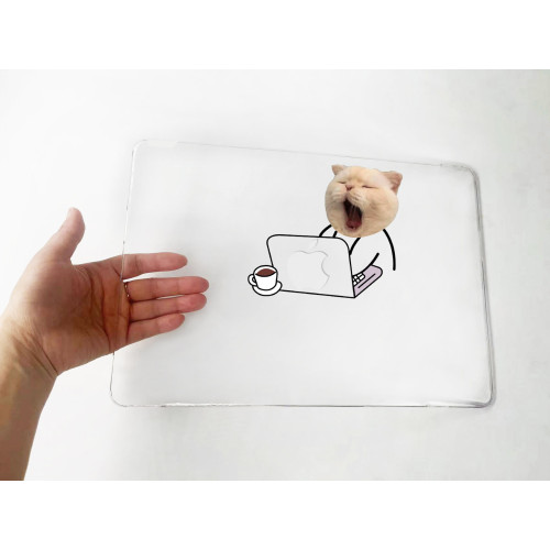 適用新Macbook保護殼m1蘋果筆記型電腦套2023款air13水晶m2pro13/14//15/16防摔2338原創2442透明2681哈欠貓