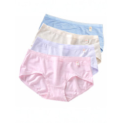 3/4條裝彩田內褲少女中腰大碼高腰莫代爾低腰純棉襠無痕平角褲薄