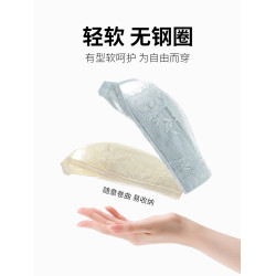 舒適果超薄內衣女大胸顯小無鋼圈調整型側收副乳全罩杯兔耳杯文胸