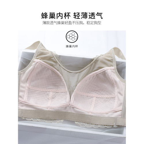 大胸顯小文胸大碼內衣女胖mm無鋼圈薄款收副乳全罩杯防走光抹胸罩