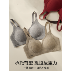 內衣女聚攏小胸防外擴收副乳上托防下垂無鋼圈春夏磨毛運動文胸罩