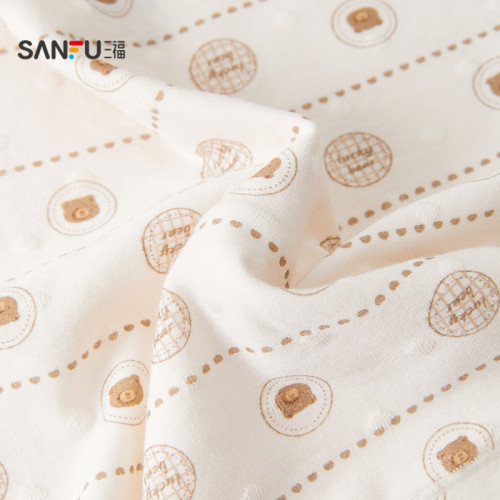 三福女中腰包臀內褲 簡約可愛小熊印花柔軟半平角褲509778