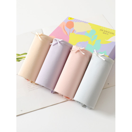 蝶安芬內褲女士內褲純色棉質面料中高腰平角包臀收腹大碼褲頭禮盒