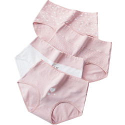 少女內褲純棉高腰100%全棉檔青少年女孩初中學生大童發育期三角褲